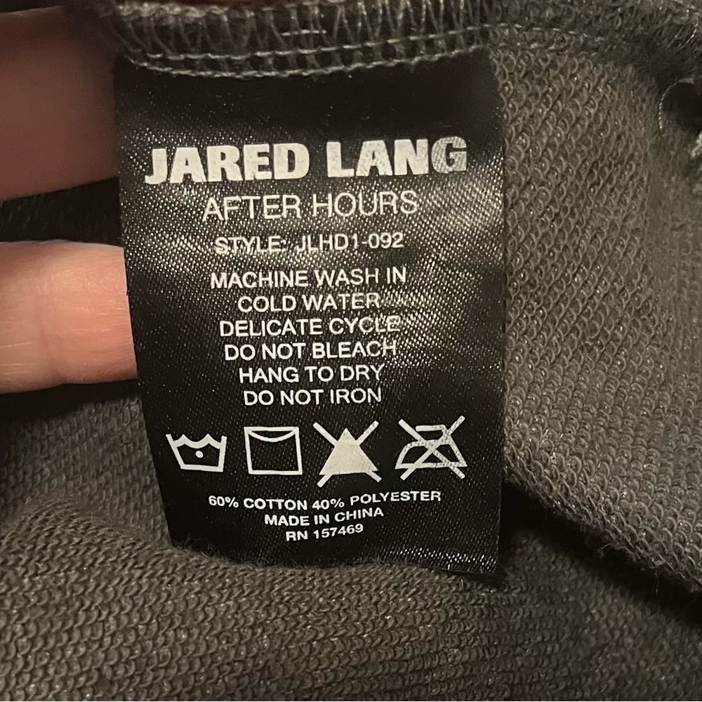 Jared Lang Hoodie Size XL Gray Pullover Sweatshirt NWT Reflective Tape Arm - Picture 9 of 10